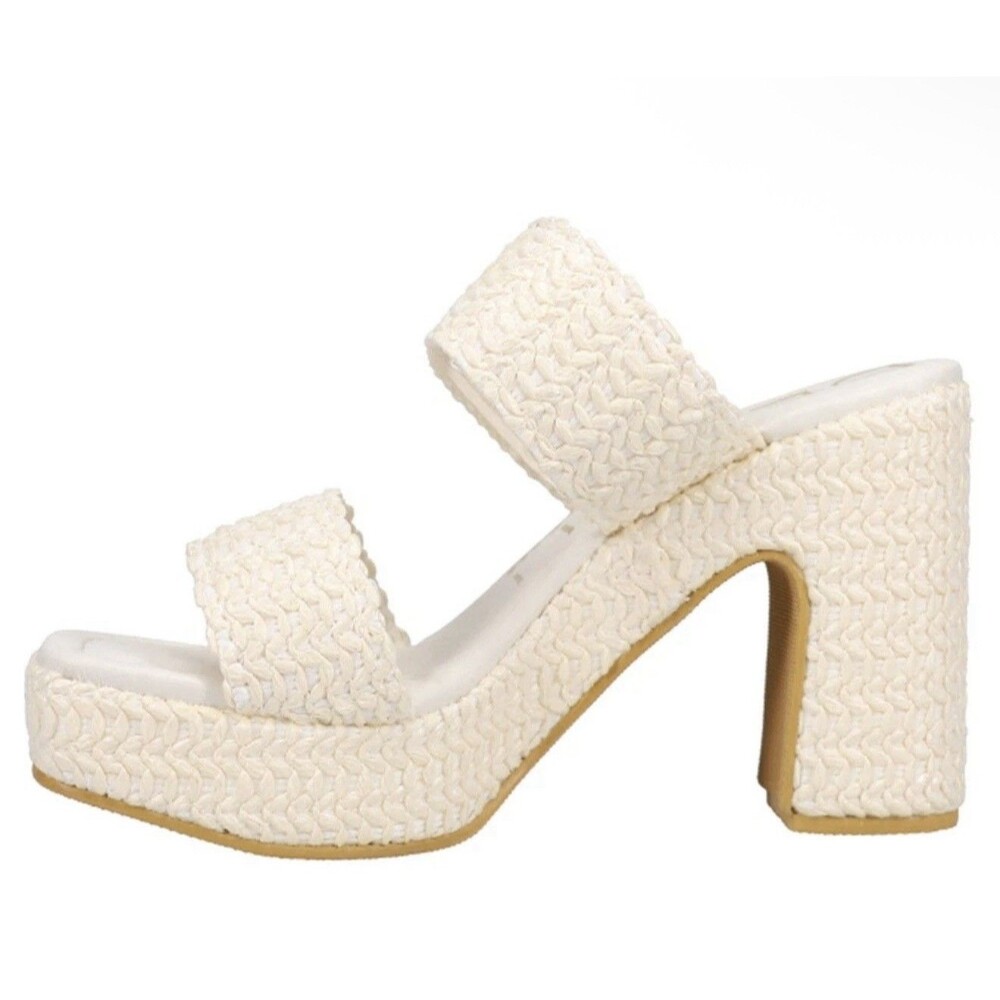 BEACH by Matisse Gem Platform Block Heels White Heels size 9 NWB - Picture 3 of 5